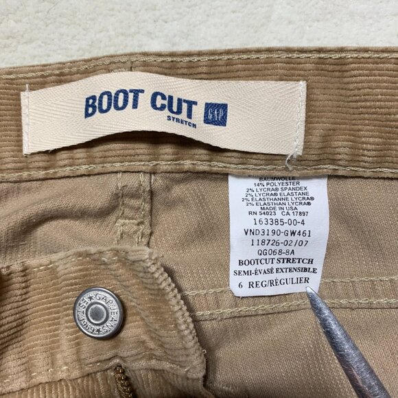Vintage Y2K 90s Gap Camel Corduroy Mid Low Rise Bootcut Pants Chinos - Picture 6 of 12